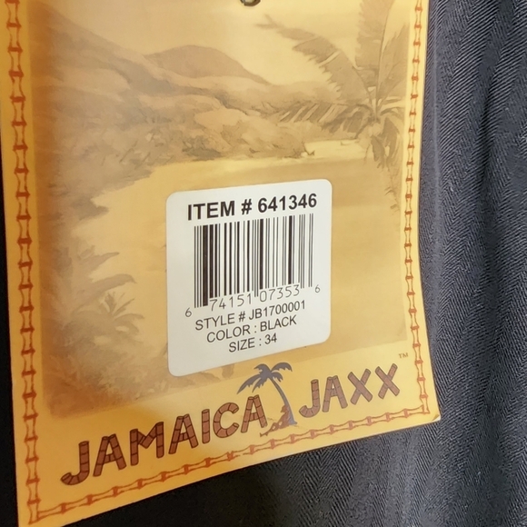 NWT Jamaica Jaxx 100% silk black flowy 9" shorts. Men's size 34 - Picture 5 of 15